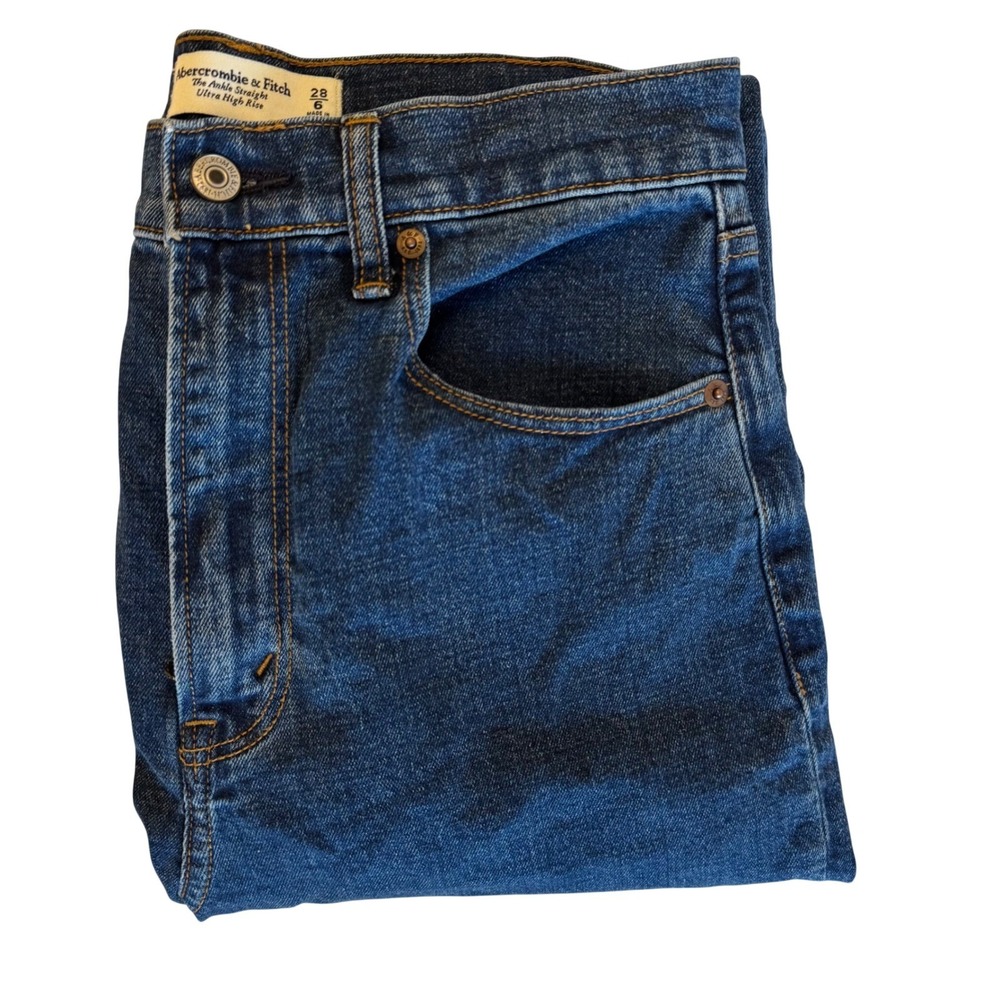 Abercrombie Fitch Ankle Straight Ultra High Rise Curve Love Womens Jeans Sz 28 6